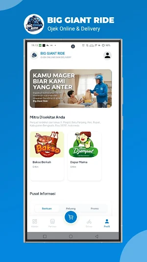 Big Giant Ride - Ojek & Kurir Screenshot 2