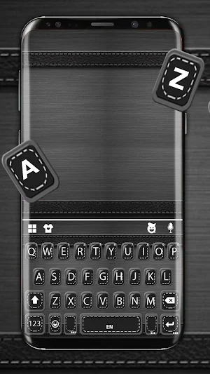 Sleek Black Leather Keyboard Background Screenshot 0