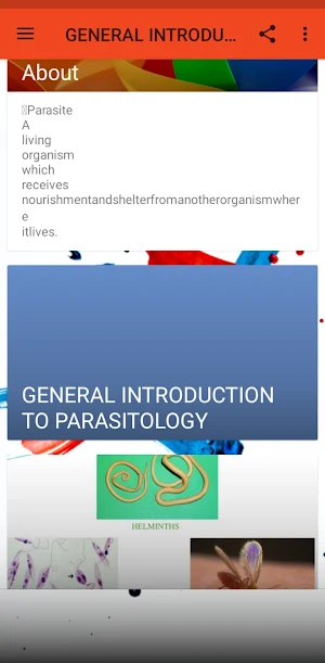GENERAL INTRODUCTION TO PARASITOLOGY Screenshot 1