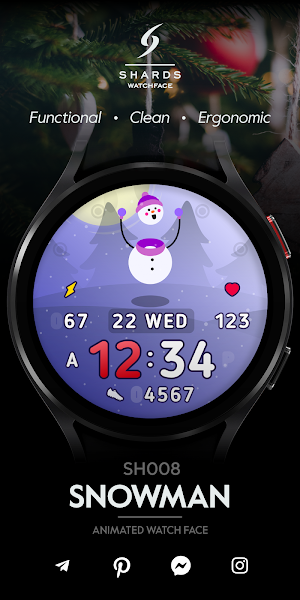SH008 Watch Face, WearOS watch Screenshot 0