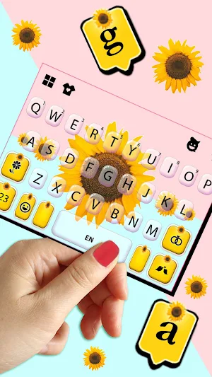 Dainty Sunflower Keyboard Background Screenshot 2