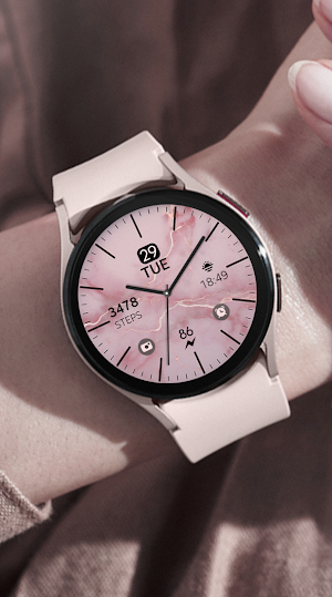 Pink Marble simple watch face Screenshot 1