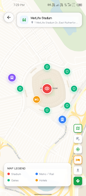 Stadium Route: Fan Travel Map Screenshot 2