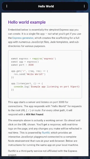 Express.js Offline Screenshot 3