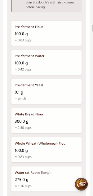 Bread Baker's Calculator V2 Screenshot 3
