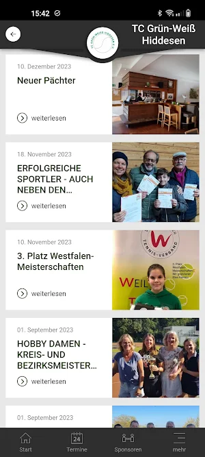 TC Grün-Weiß Hiddesen Screenshot 3