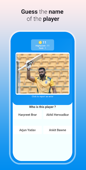 Cricket Quiz - cricketers Screenshot 0