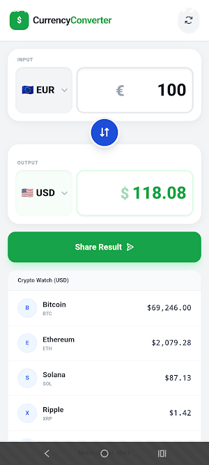 Offline Currency Converter Screenshot 0