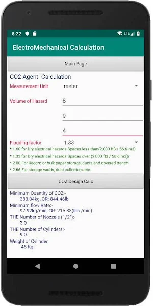 ElectroMechanical Calculation  Screenshot 2