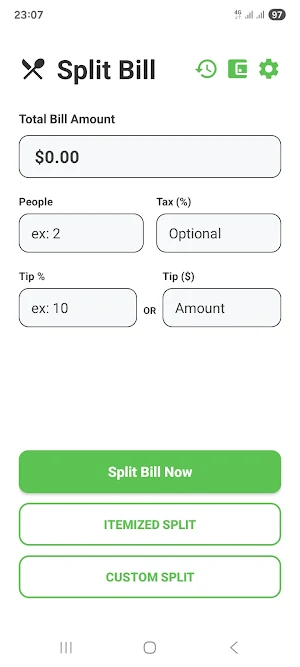 Bill Splitter: Tip & Receipt Screenshot 0