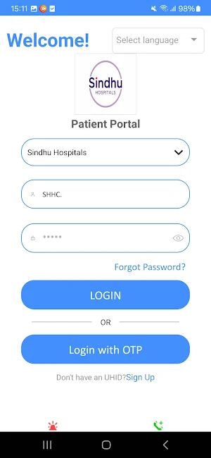 Sindhu Patient Portal Screenshot 0