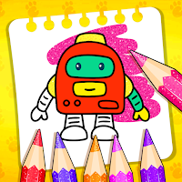 Robot Glitter Coloring Book