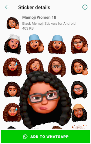 Black Memoji Stickers for Android WhatsApp Screenshot 0
