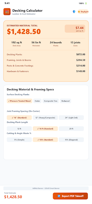 Decking Calculator Screenshot 1