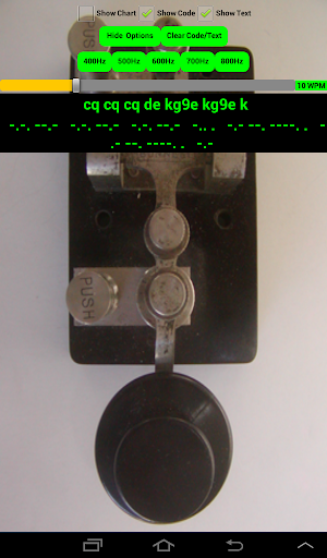 CW Morse code practice oscillator horizontal lever Screenshot 3