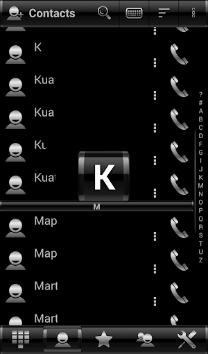 Theme Silver black RocketDial Screenshot 1