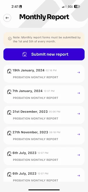 Probation Mobile Portal Screenshot 1