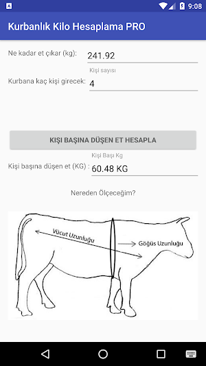 Kurbanlık Kilo Hesaplama Pay Bölüştürme DANAMETRE Screenshot 2