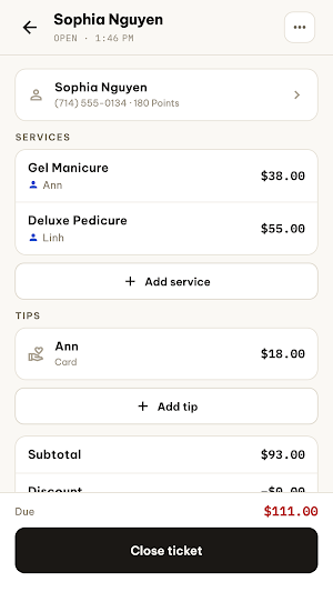 Nail Salon POS: Turn Tracker Screenshot 1