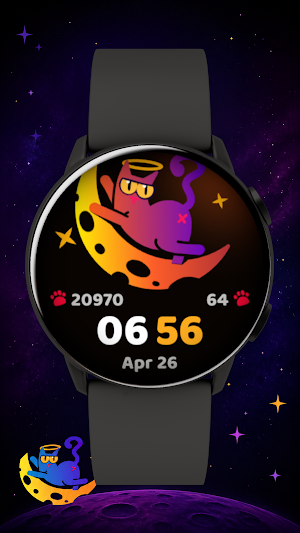 Moon Kitty Watch Face Screenshot 2
