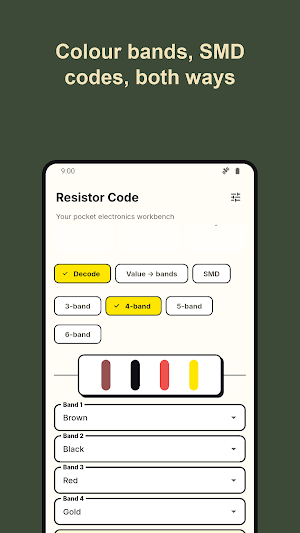 Resistor Color Code Calculator Screenshot 1
