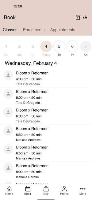 Bloom Pilates Studio LI Screenshot 2