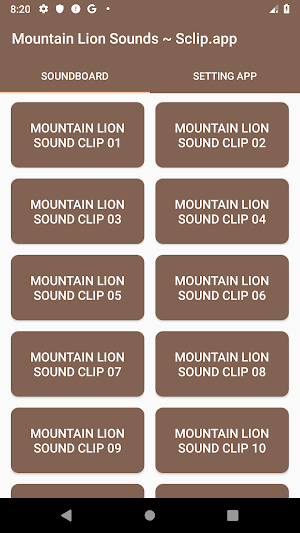 Mountain Lion Sound Collections ~ Sclip.app screenshot 1