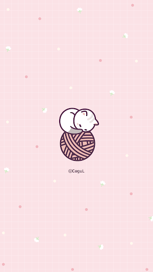 카카오톡 테마 - 화이트 페르시안 냥이 털실 Screenshot 0