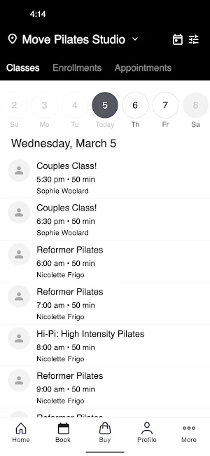 Move Pilates Studio Screenshot 1