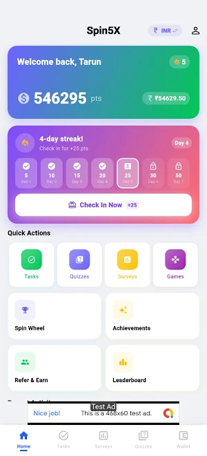Spin5X Rewards Screenshot 2