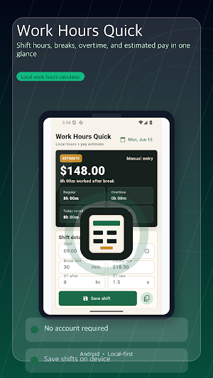 Work Hours Quick Screenshot 0