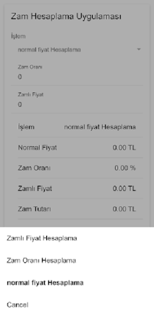 Zam Hesaplama Screenshot 0
