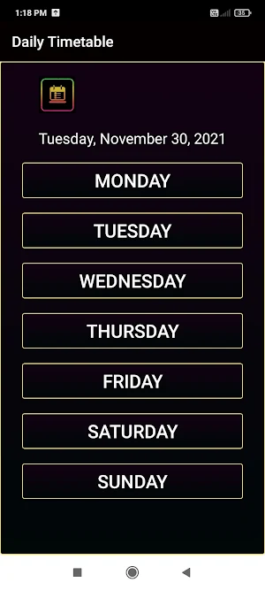 Daily Timetable Screenshot 0