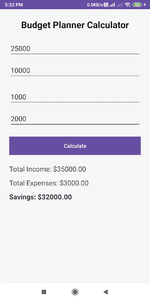 Budget Planner Calculator Screenshot 1