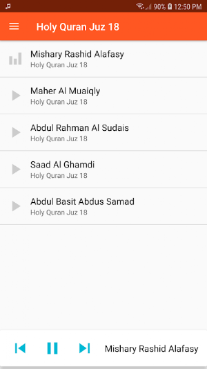 Holy Quran Juz 18 MP3 Screenshot 1