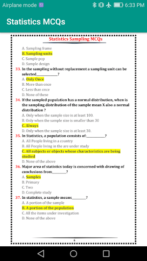 Statistics mcqs | Statistics offline | mcqs only Screenshot 3