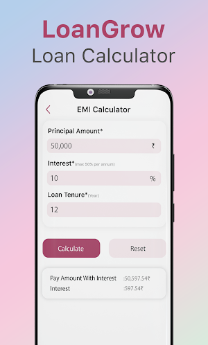 Loangrow - EMI Loan Calculator Screenshot 3