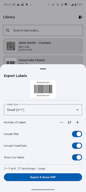 Barcode Generator Unlimited Screenshot 3