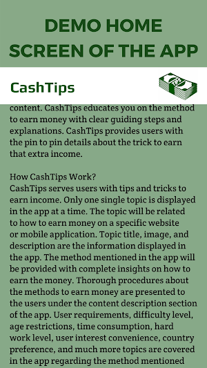 CashTips - Steps For Earning Income Screenshot 3
