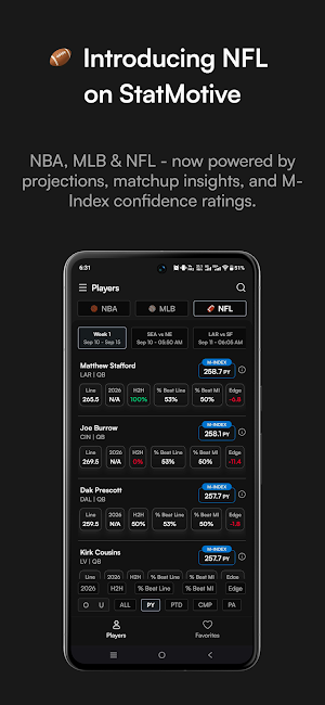 StatMotive: Player Projections Screenshot 1