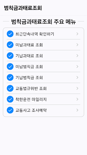 범칙금과태료조회: 신호위반조회, 과속단속조회 Screenshot 2