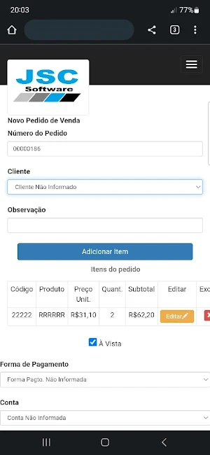 JSC Gestão Empresarial Screenshot 1
