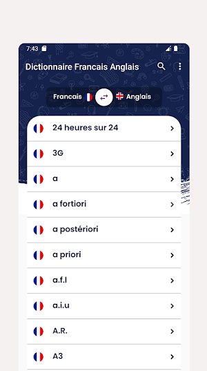 Dictionnaire Francais Anglais Screenshot 1
