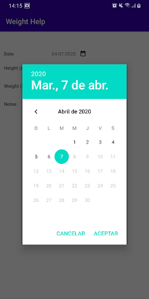 Weight Help Screenshot 2