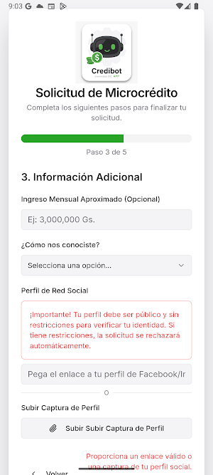 CréditoBot: Préstamos Rápidos Screenshot 3