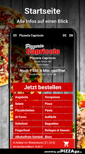 Pizzeria Capriccio Witten Screenshot 1