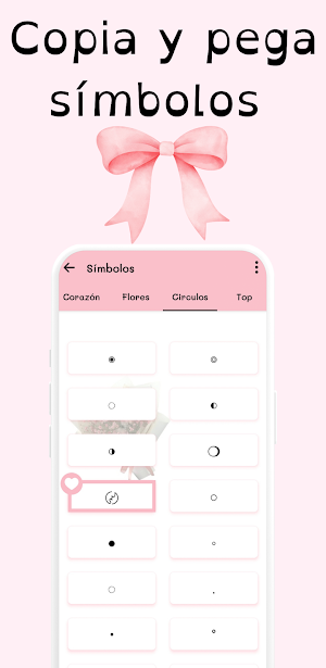 Símbolos Coquette y Aesthetic Screenshot 1