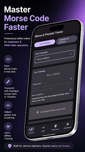 Morse & NATO Phonetic Trainer Screenshot 0
