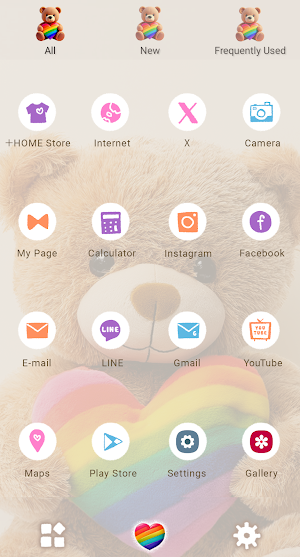 Rainbow Heart Teddy Bear Theme Screenshot 2