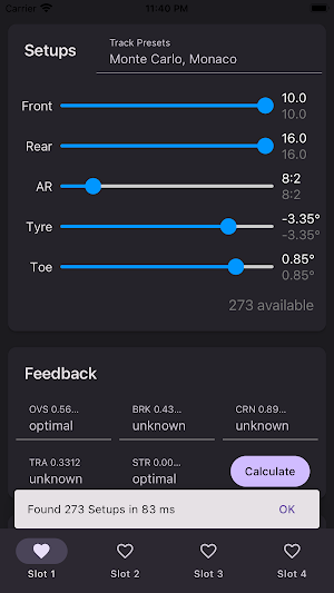 F1M Setup Calculator Screenshot 0